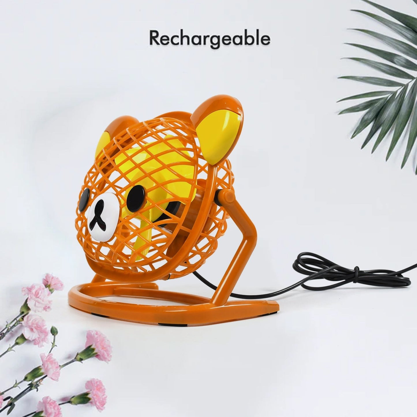 Stylish & Silent: Teddy Bear USB Fan for Any Space – Adjustable Cooling!
