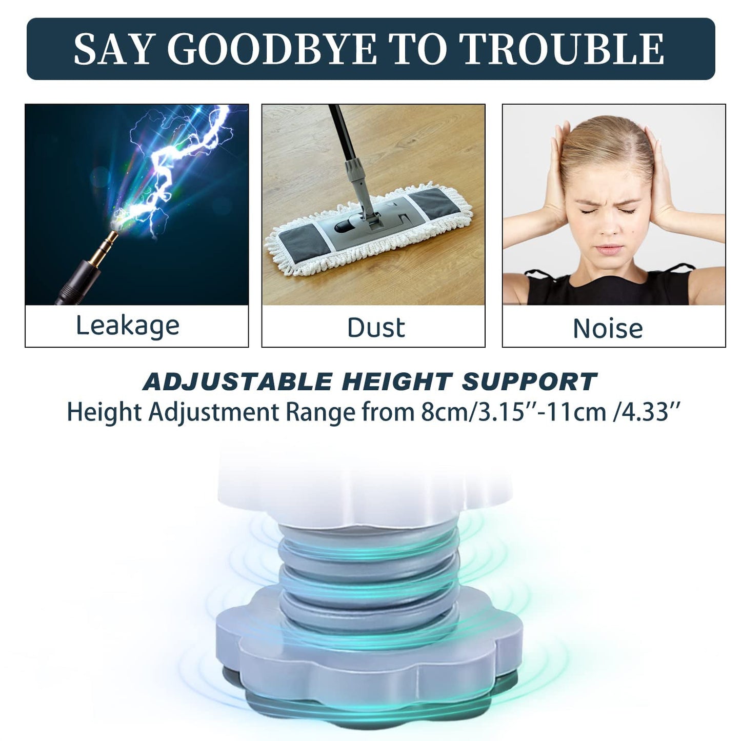 Washing machine support, anti vibration washing machine support adjustable washer anti vibrasion pads, washer & dryer pedestals, Washing Machine Accessory Anti- Skid Pad PVC Lifting Pad Non-Slip ( 1 Pc )