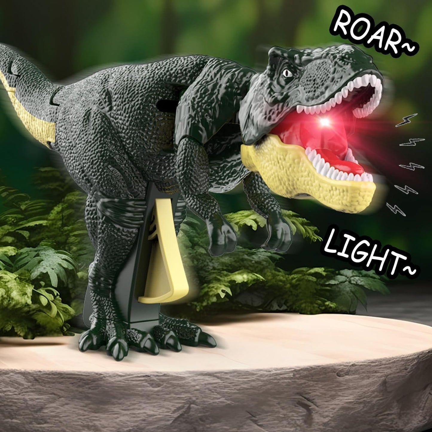 Dinosaur Roaring Toys Trigger, Dinosaurs Toys with Dinosaur Sound Lighting Model Vibrating Head Moving (3 + Years / 1 Pc)