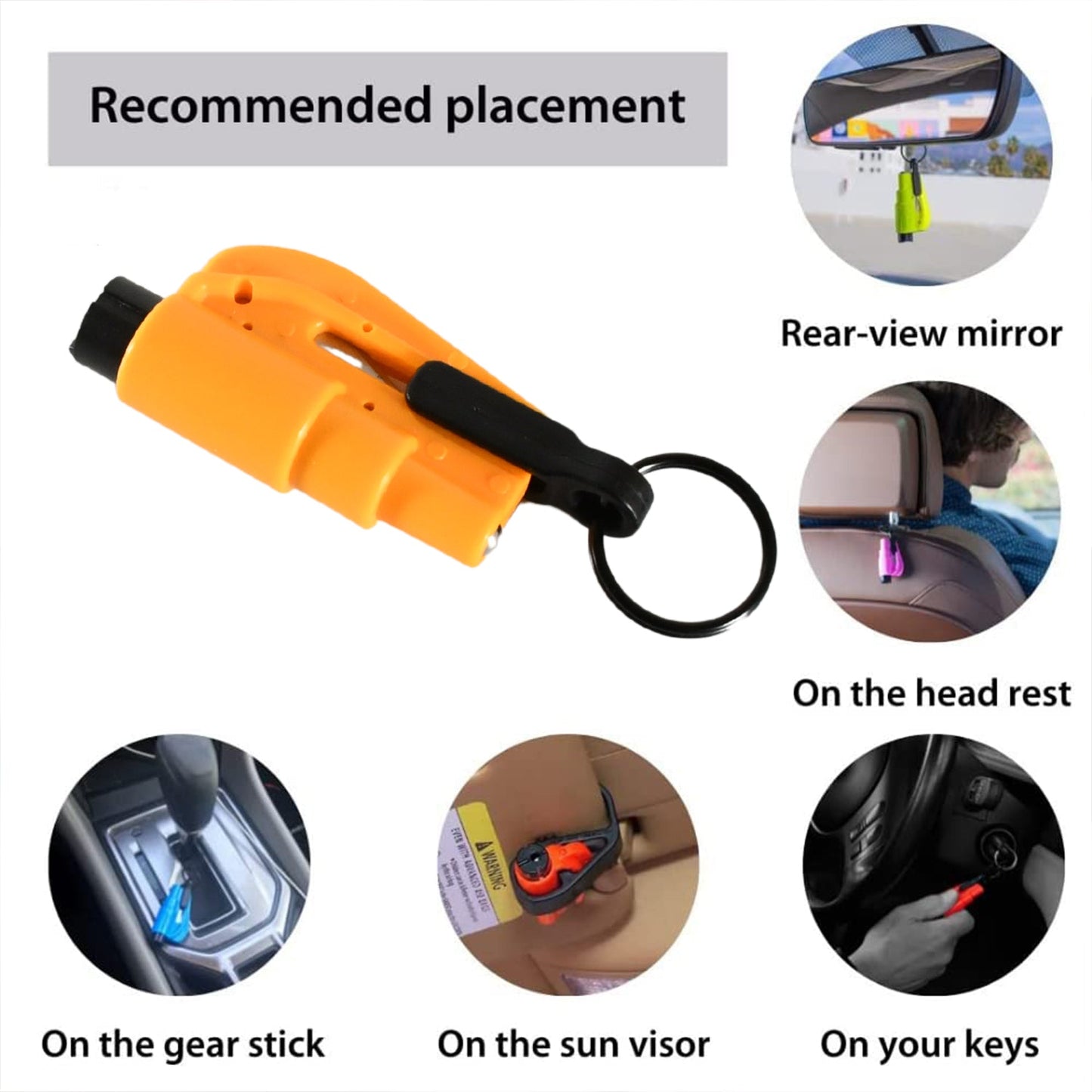 2-in-1 Emergency Safety Cutter – Keychain Tool for Glass Breaking & Seatbelt Cutting, Portable & Handy