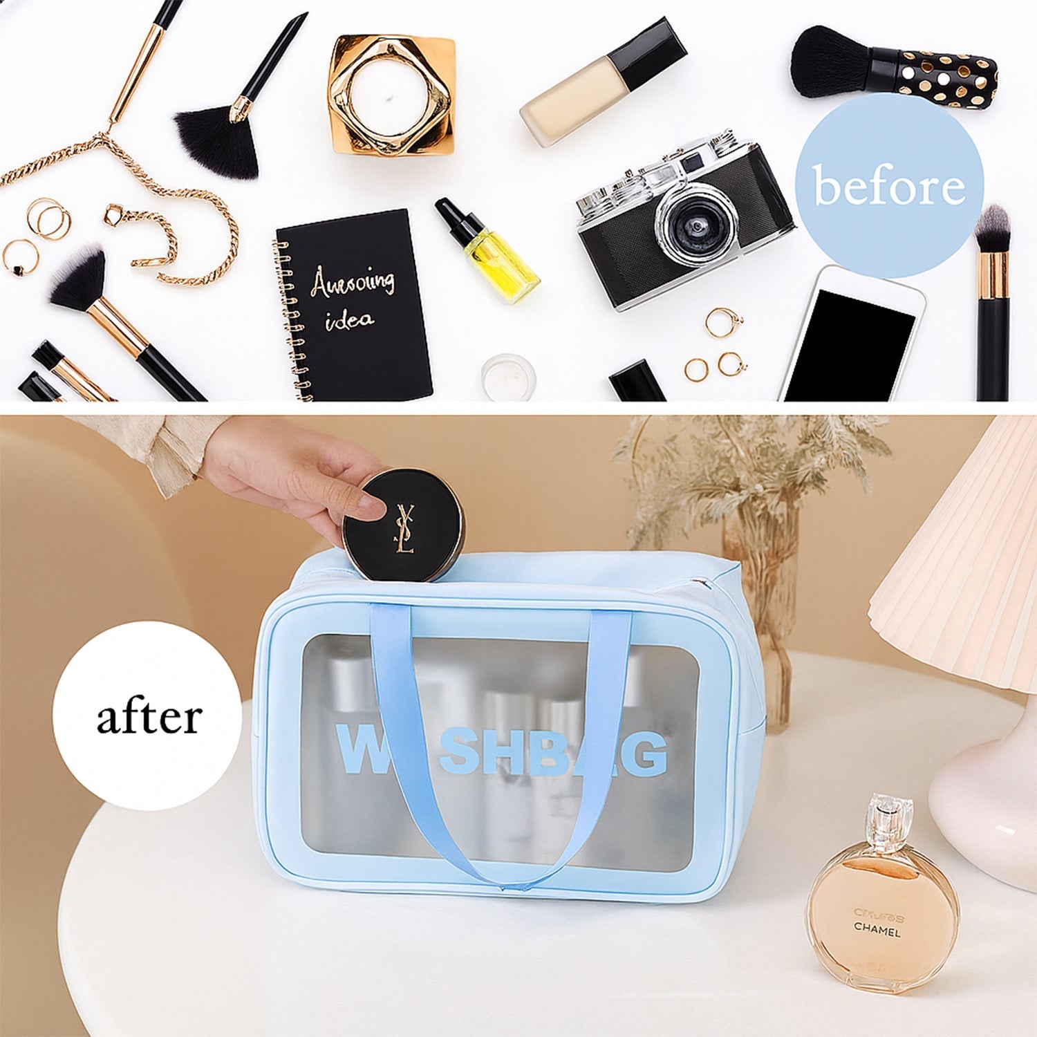 3 Pc Travel Toiletry Bag Set