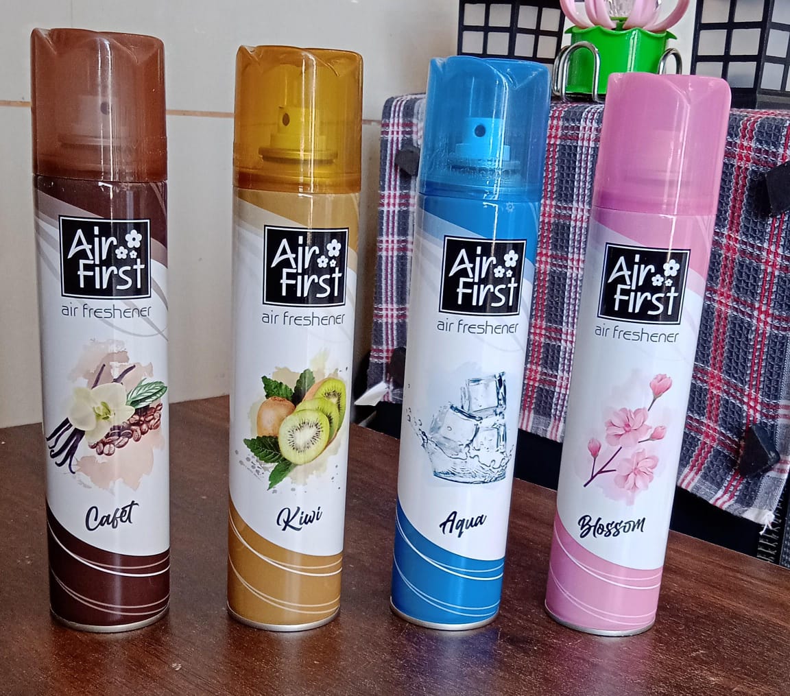 Air Freshener | Used In Office, Home, Hotels, Banquets, Carpet Etc, Room Spray Air Freshener, Mix Fragrance Lemon, Kiwi, Blossom, Aqua, Cafet (300 Ml Approx / 1 Pc)