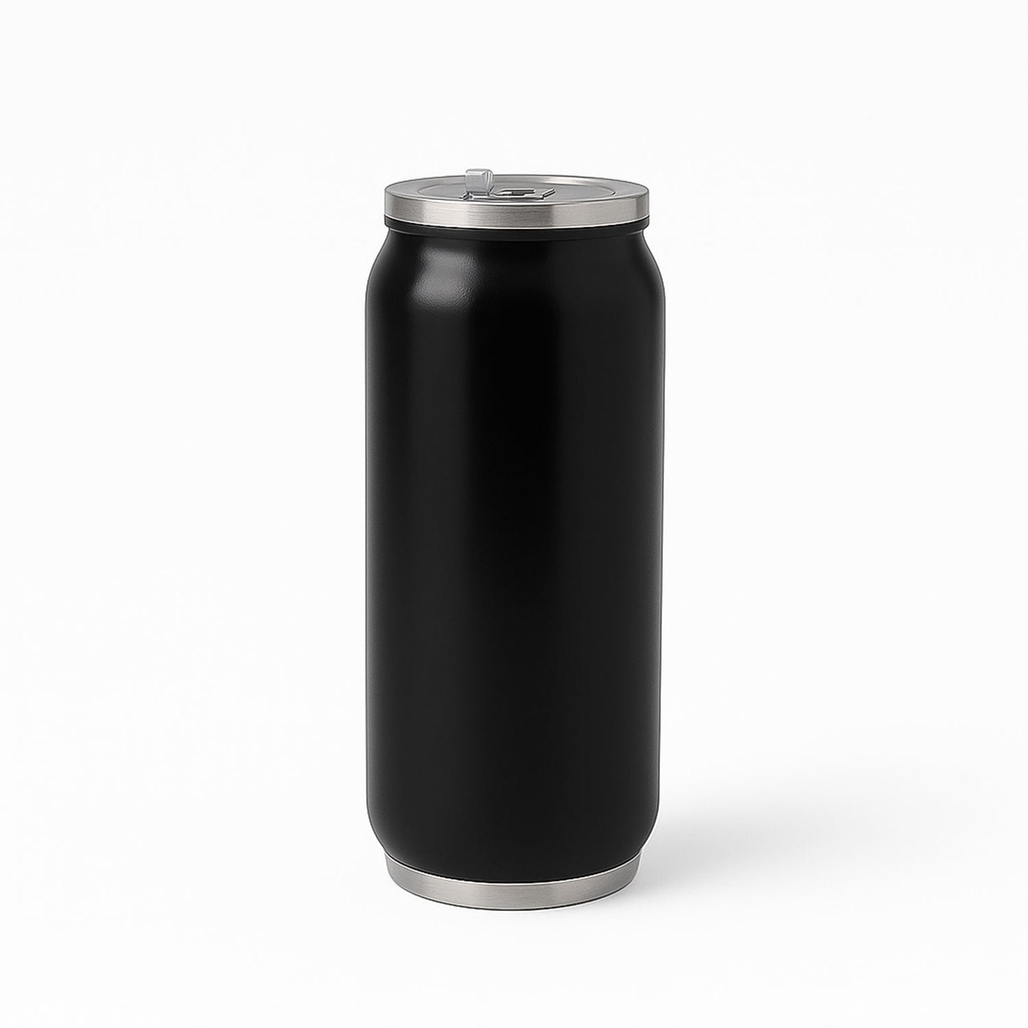 Stainless Steel Can-Shaped Vacuum Flask with Built-In Straw 500ml Approx (1 Pc)