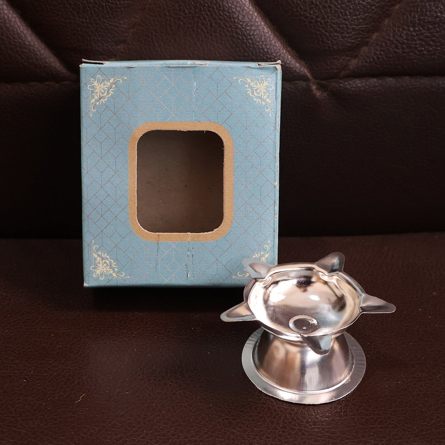 Stainless Steel Lotus Design Diya (1 Pc)