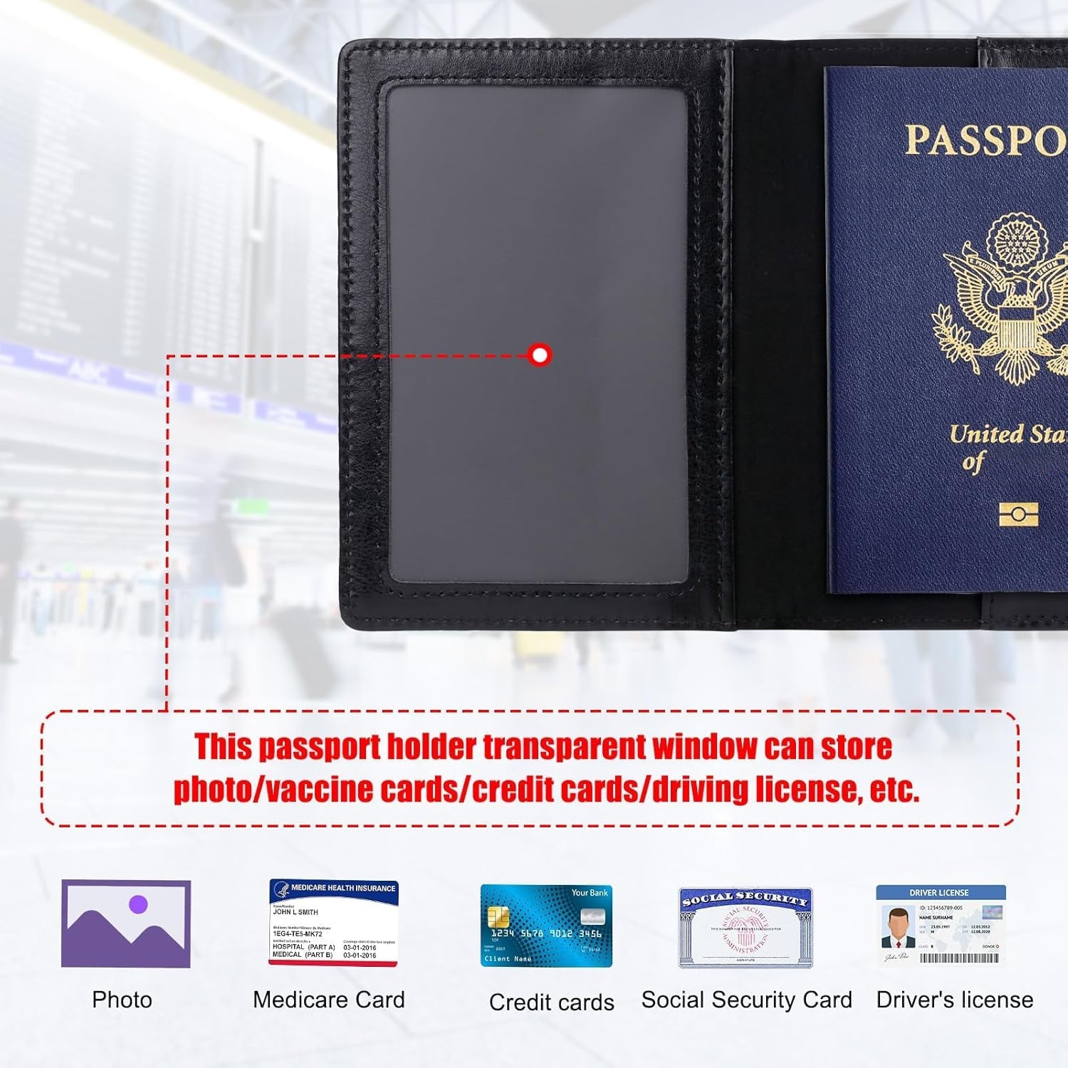 Stylish Leatherette Passport Holder for Travel