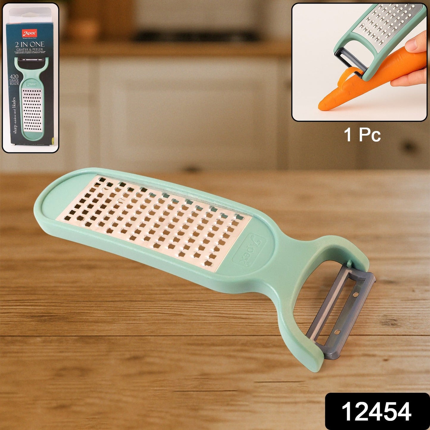 Dual Blade Vegetable Peeler with Grater Function