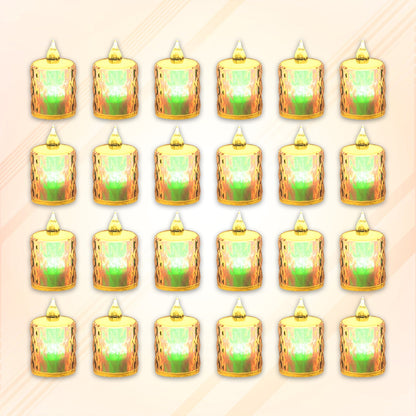 24 Pc Flameless and Smokeless Decorative Melting Candles LED Tea Light Candle Flickering Electronic Candle, Diwali