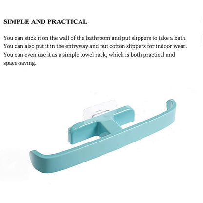 Bathroom Towel Slipper Hanging Rack Self Adhesive Wall Mounted (1 Pc)