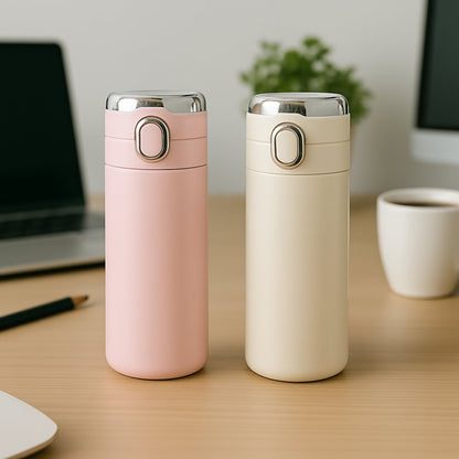 Smart Vacuum Insulated Water Bottle with LED Temperature Display (Mix Color & Design / 320 ML / 1 Pc))