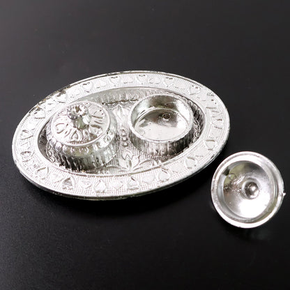 Oval Shape Special Puja Thali (1 Pc / Mix Design)