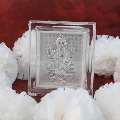 Spiritual Silver Embossed Ganesha Decorative Frame