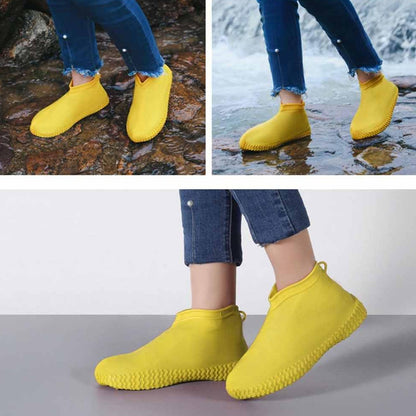 Non-Slip Silicone Rain Reusable Anti skid Waterproof Fordable Boot Shoe Cover (Extra Large Size (XL)/ 1 Pair / Mix Color)