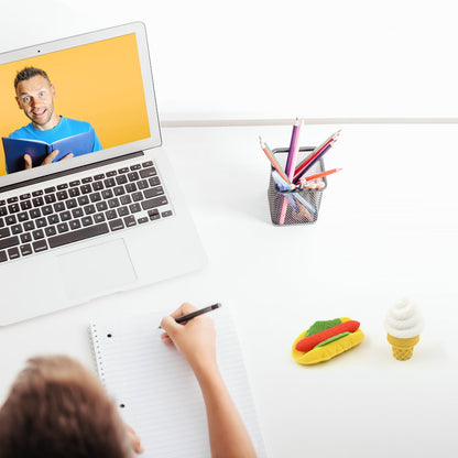 3D Food Fancy & Colorful Erasers – Cute Novelty Eraser Set for Kids & School Prize (1 Set / Mix Design & Color)