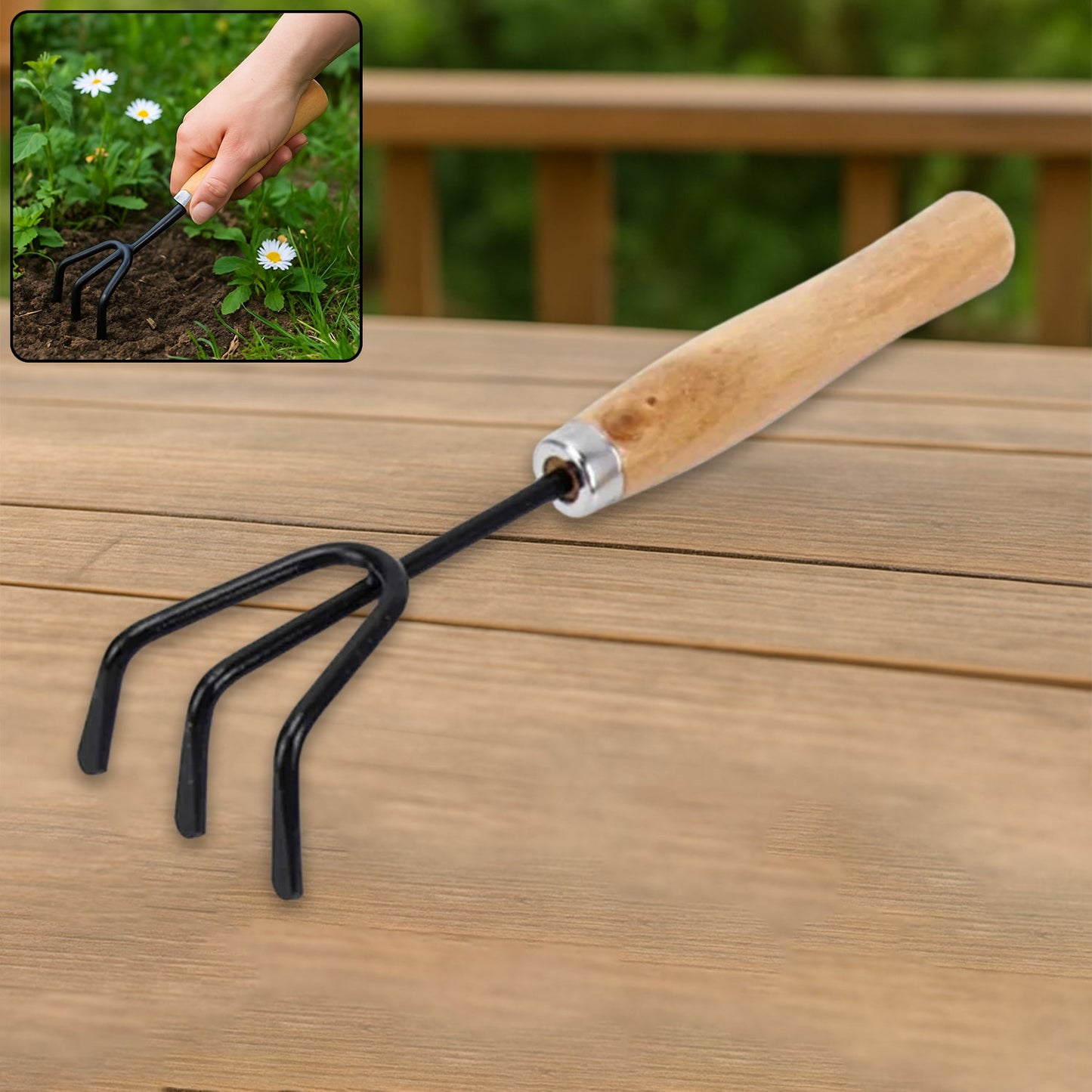 Hand Cultivator (Steel, Black)
