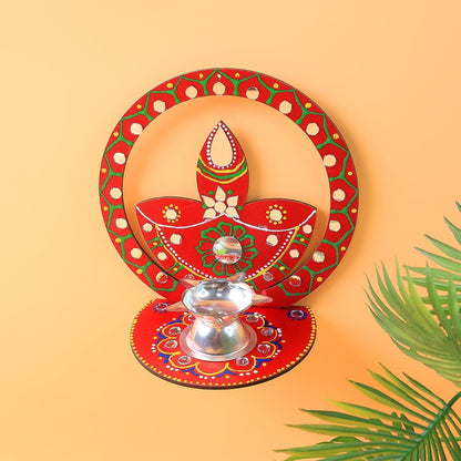 Handcrafted Wooden Decorative Diya Stand (1 Pc)