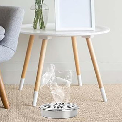 Decorative Mosquito Coil Holder Mosquito Coil Container, Incense Holder Safe Burning Coil Tray for Home Patio Pool Side Outdoor, Metal Tray