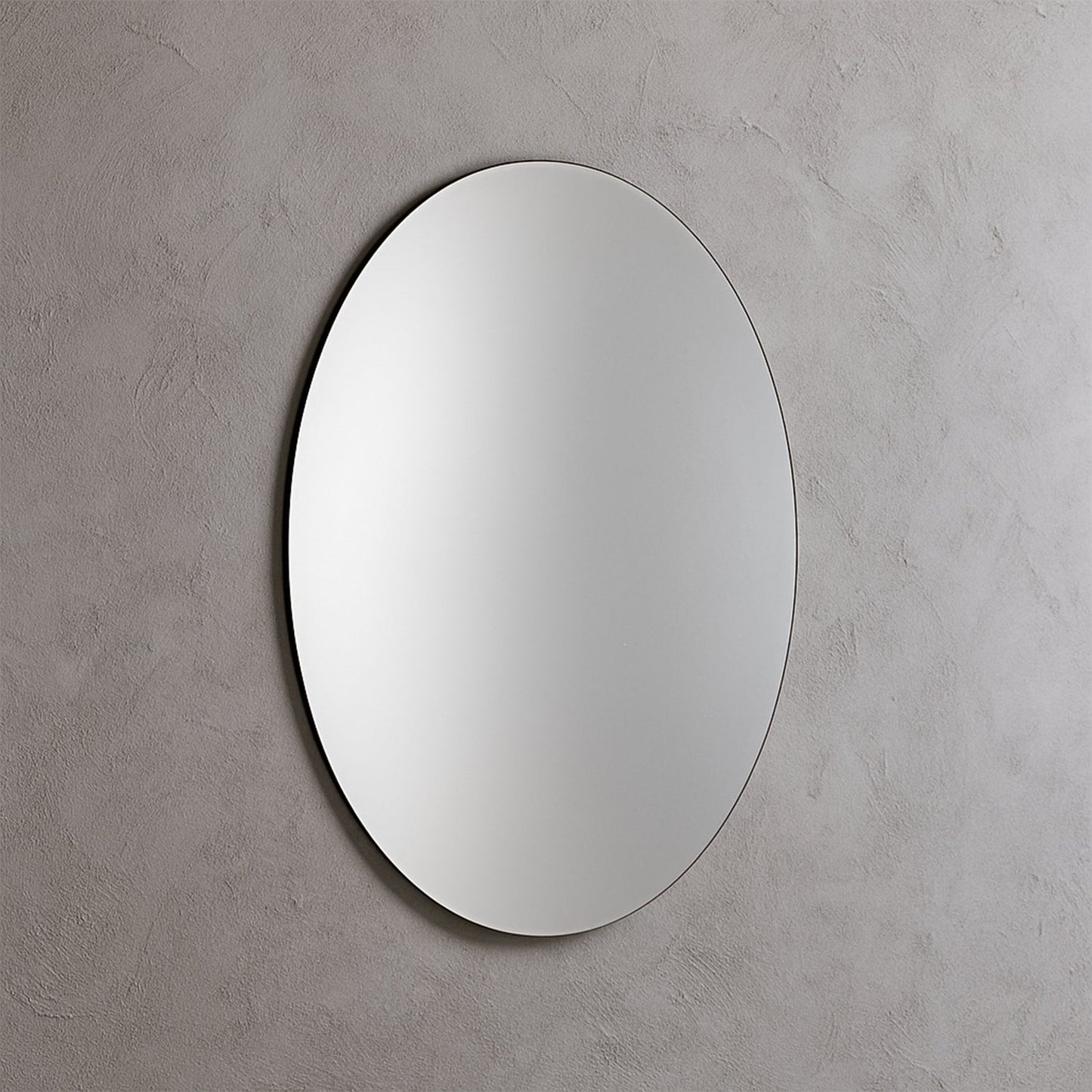 Modern Oval Frameless Mirror