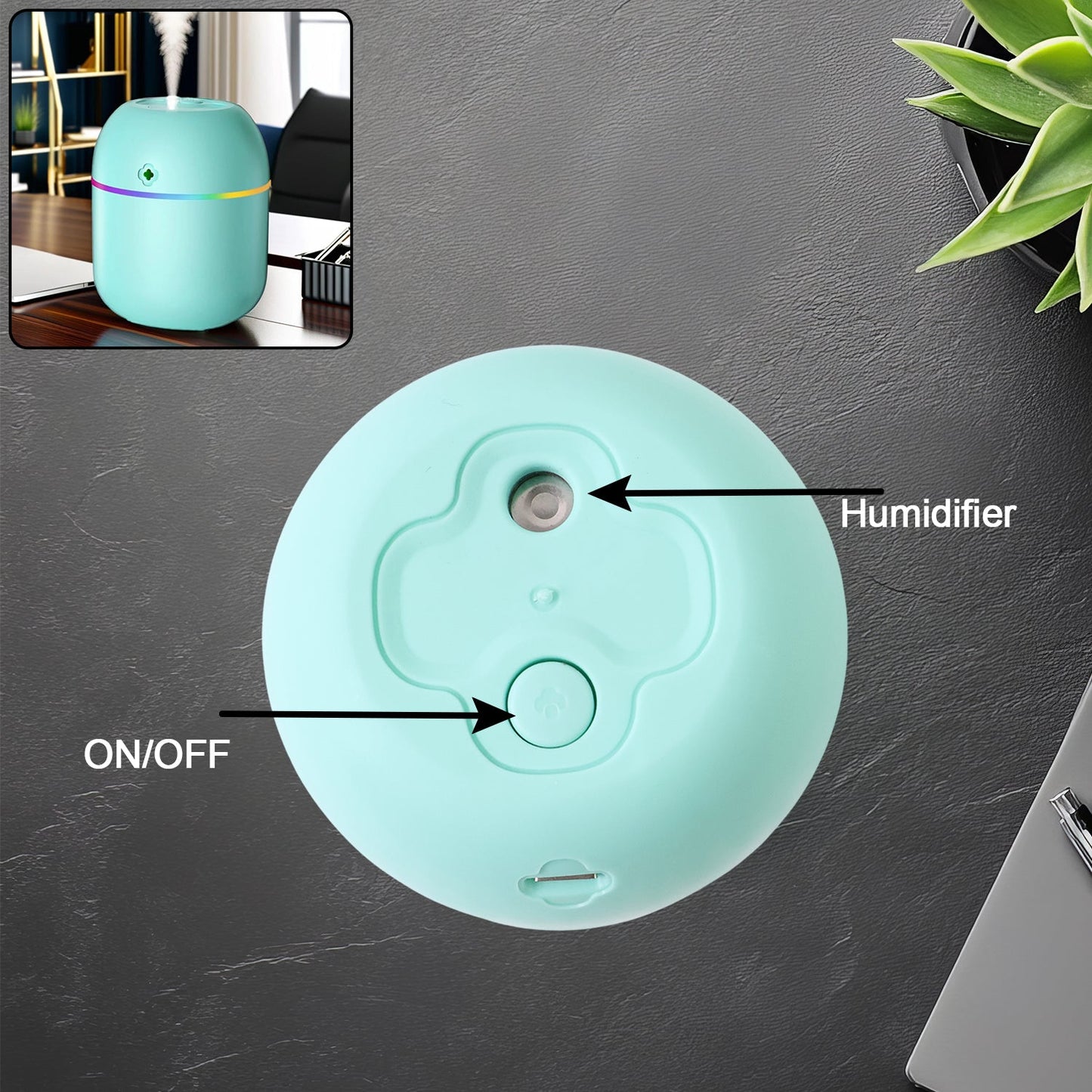 Portable Mini USB Humidifier with Light, Cool Mist & Essential Oil Diffuser (250ML / Mix Design)