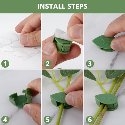 Plant Climbing Wall Clip, Self-Adhesive Vines Support Hooks for Indoor Outdoor Use (10 Pcs Set)