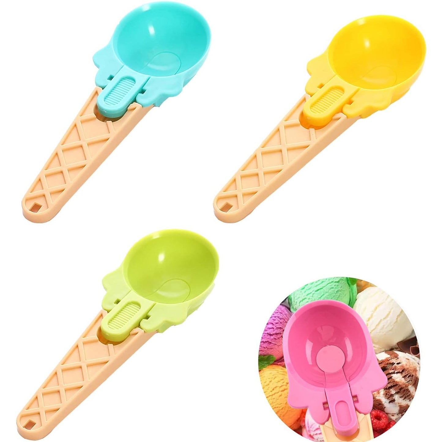 2-Piece Plastic Ice Cream & Watermelon Scooper with Trigger Dipper