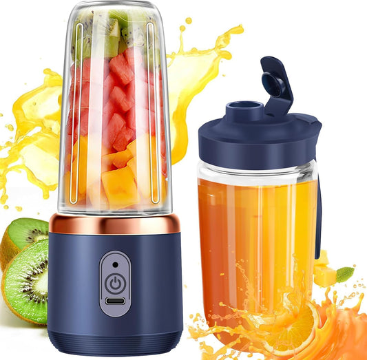 Portable Blender for Smoothies & Juices | 400ML Compact Jar for Soft Fruits | 40W Motor Crushes Ice | Auto-Stop After 40s | 1500mAh Rechargeable Juicer with Built-in Jar ( Multicolour )