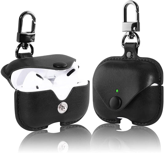 AirPod Pro/Pro 2 Case Leather Style Shockproof with Loss Prevention Clip for Apple Air-Pods Pro Wireless Charging Case For Airpods (Random Colour)