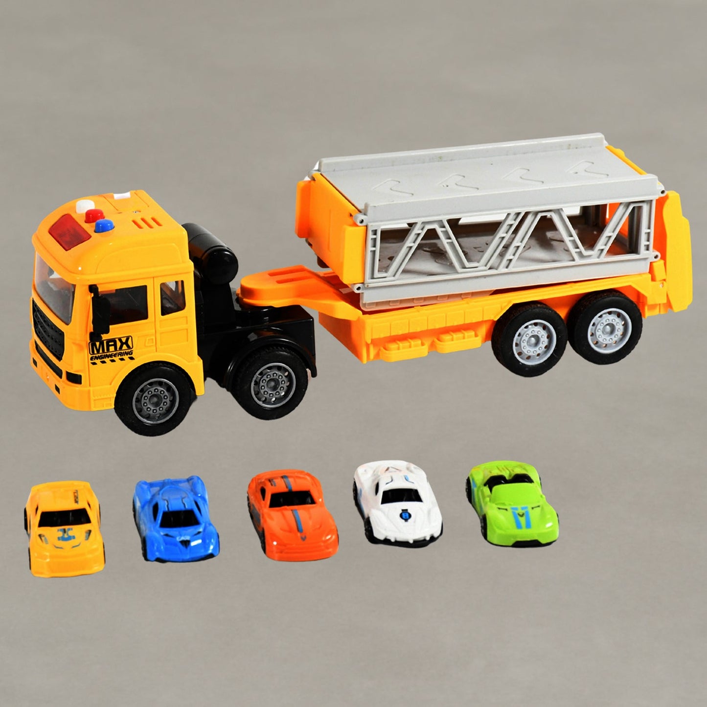 Realistic Long-Haul Toy Vehicle Transport Playset with Lights and Sound