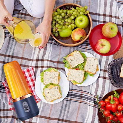 Portable Blender for Smoothies & Juices | 400ML Compact Jar for Soft Fruits | 40W Motor Crushes Ice | Auto-Stop After 40s | 1500mAh Rechargeable Juicer with Built-in Jar ( Multicolour )