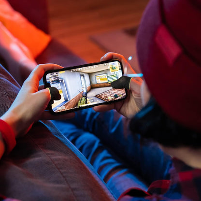 Pubg Anti-Slip Thumb Sleeve, Slip-Proof Sweat-Proof Professional Touch Screen Thumbs Finger Sleeve for Pubg Mobile Phone Game Gaming Gloves ( Multi Colour ) ( 6 Pair - 12 Pcs)