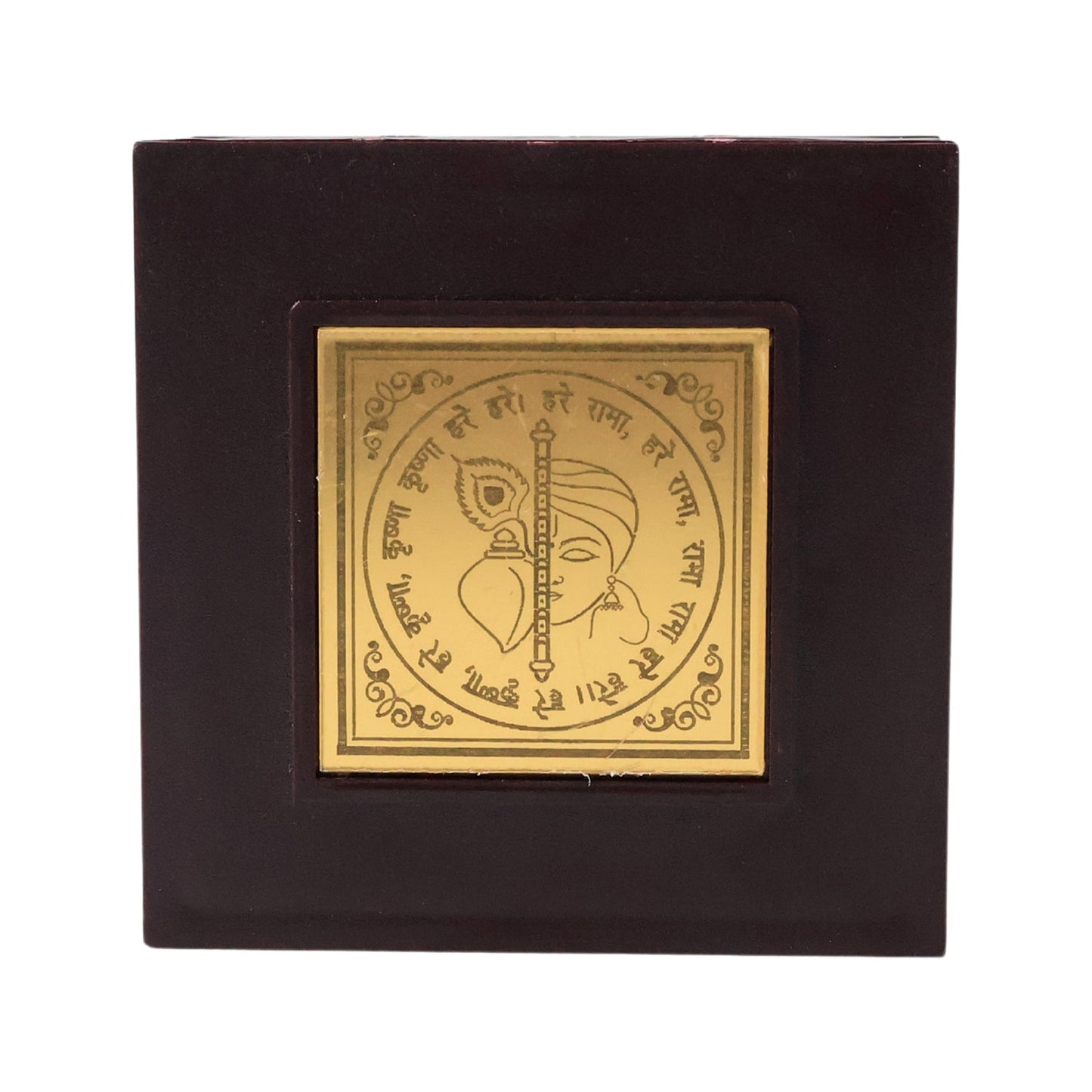 Golden Charan Paduka in Wooden Box – Spiritual Gift & Pooja Accessory