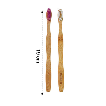 Eco-Friendly Natural Bamboo Toothbrush with Medium Bristles (2 Pc)