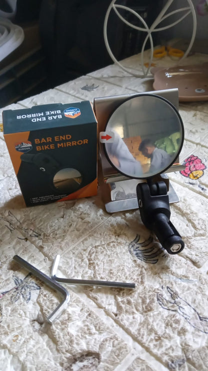 Bar End Bike Mirror: 360° Rotatable & Foldable (1 Pc)
