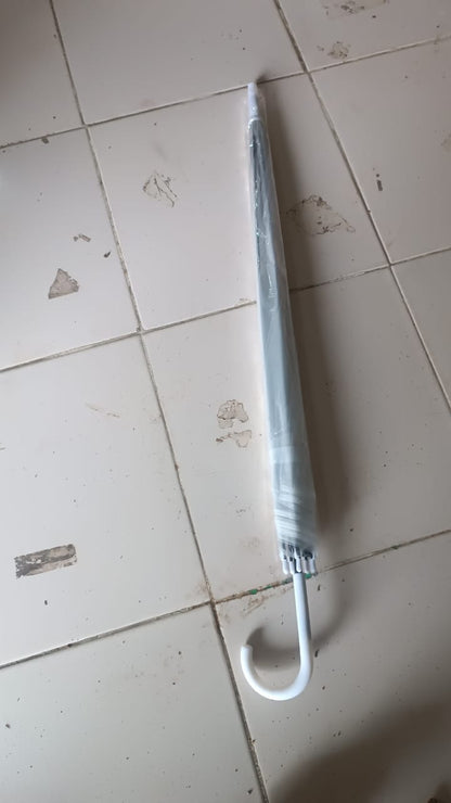 Premium Transparent Dome Umbrella with Curved Handle (1 Pc)