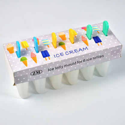 Ice Candy Maker Upgrade sicle Molds Sets 6 Ice  Makers Reusable Ice Lolly Cream Mold Home-Made sicles Mould with Stick