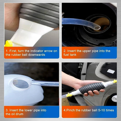 Fuel Transfer Pump Hose with Hand Pump and 2 Hose Clamps