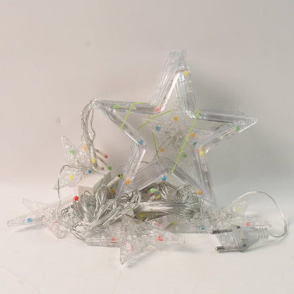 12 Stars LED Curtain String Lights with 8 Flashing Modes for Home Decoration, Diwali & Wedding LED Christmas Light Indoor and Outdoor Light ,Festival Decoration (Multicolor / With Box)